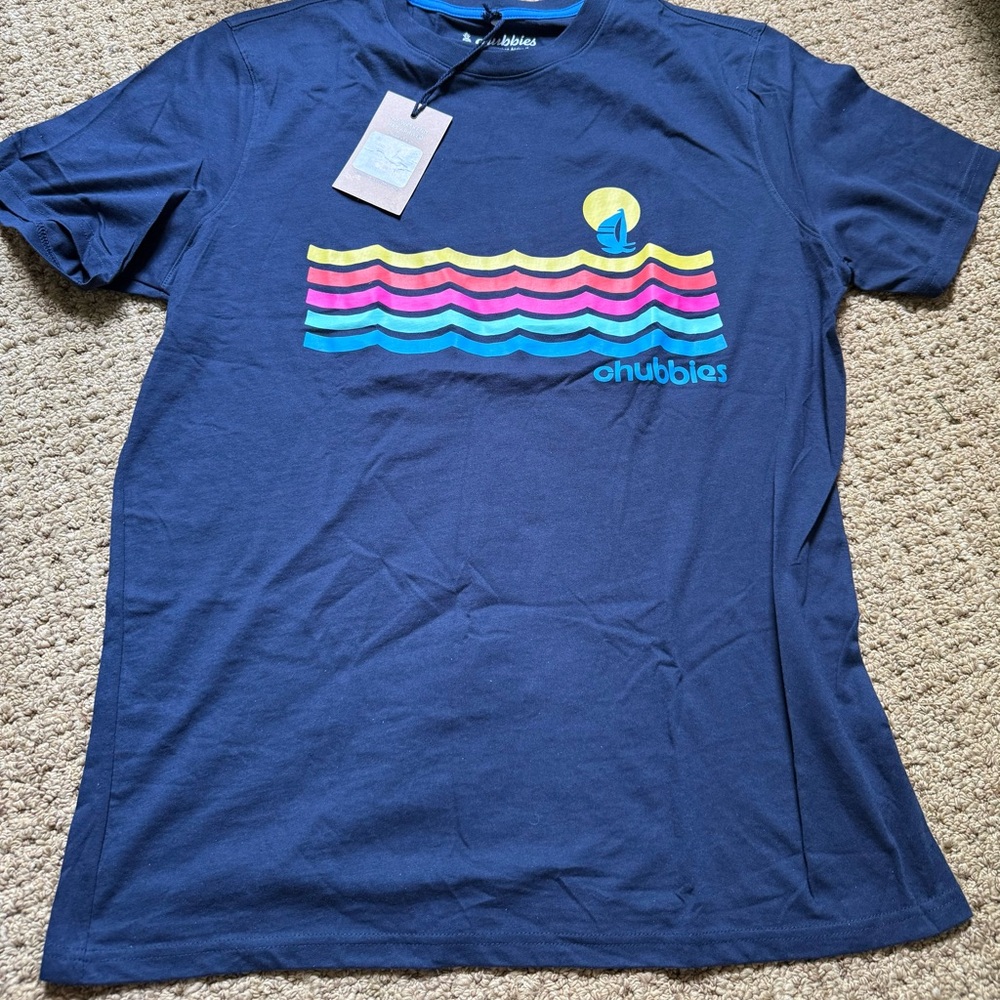Chubbies Dark Blue Tee with Logo